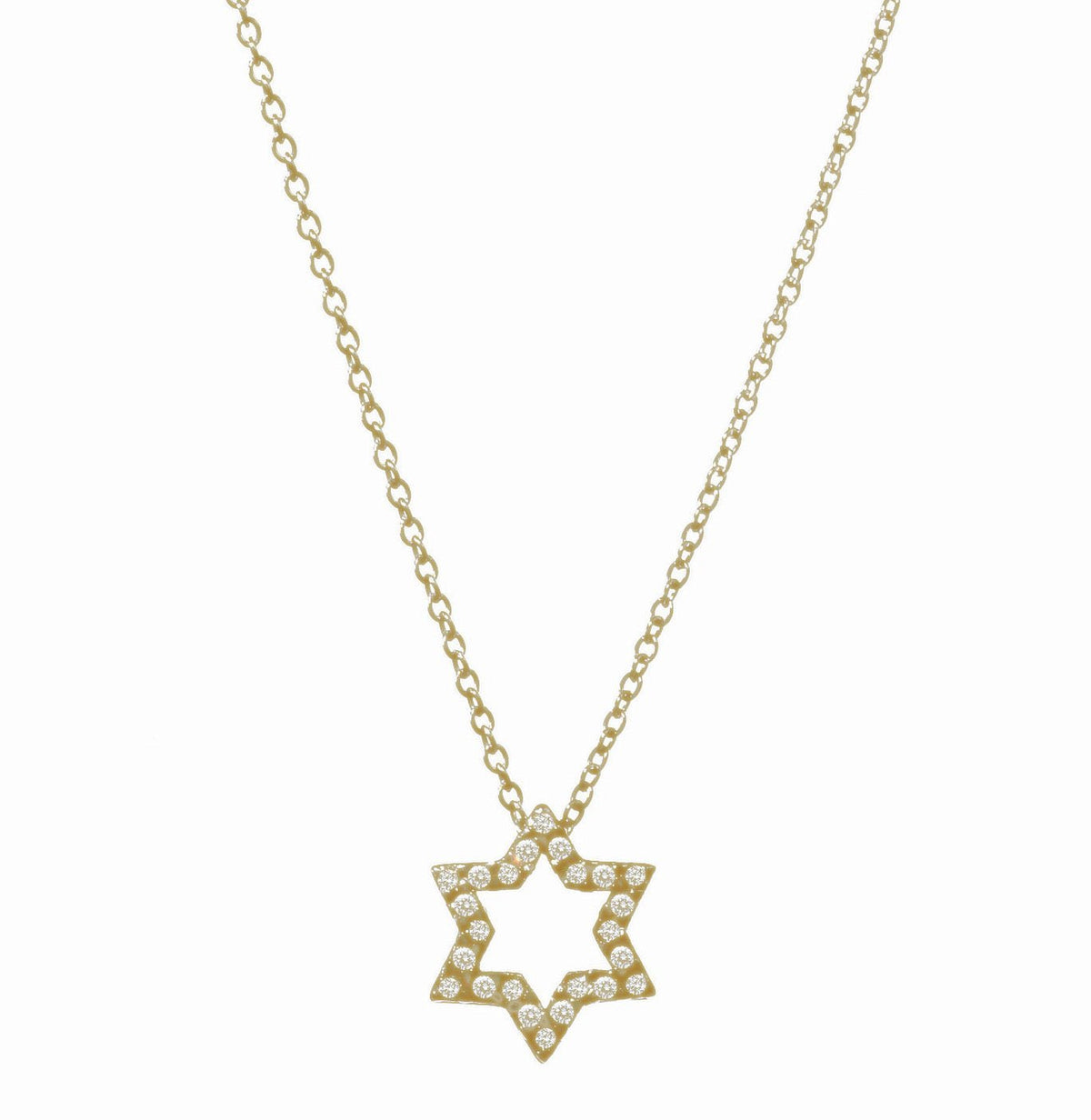 Diamond Pave Star Necklace in 14K Gold - The Weitzman Museum Store - FS607
