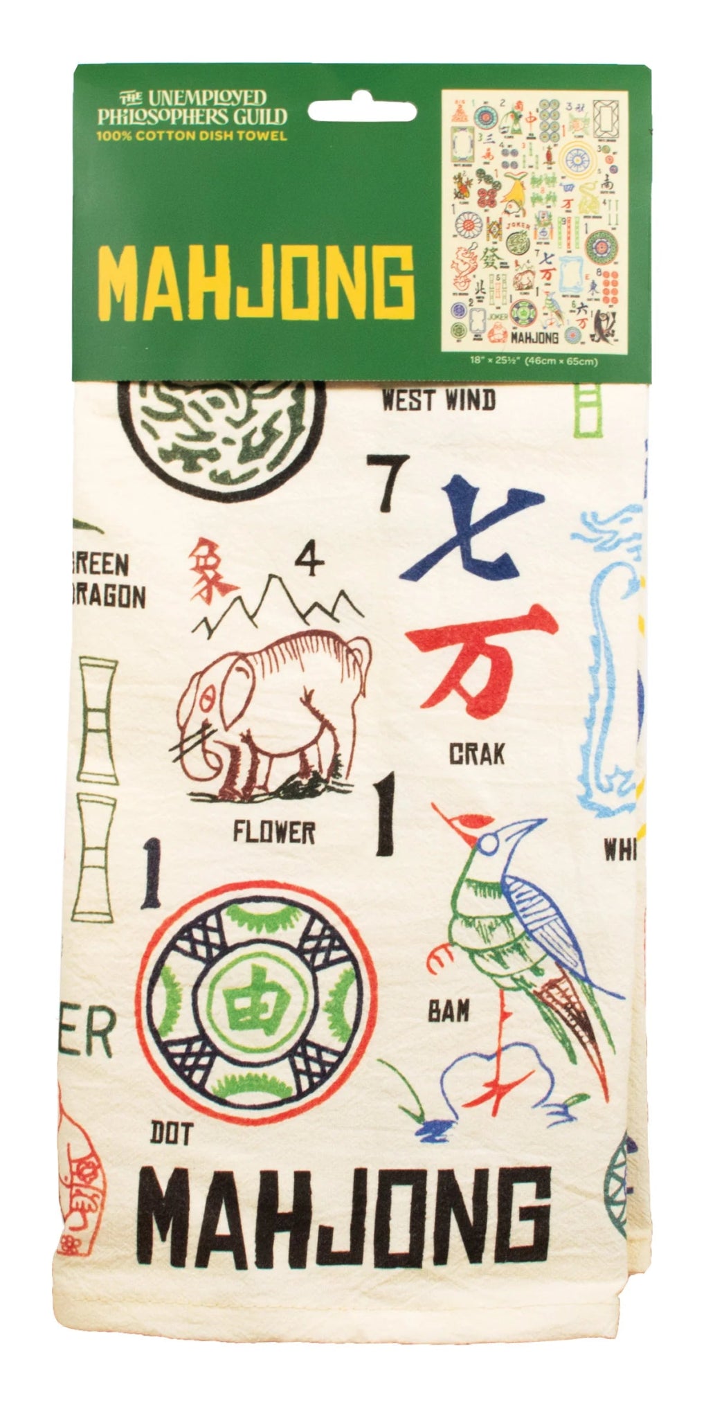 Mah Jong Cotton Dish Towl - The Weitzman Museum Store - 5978