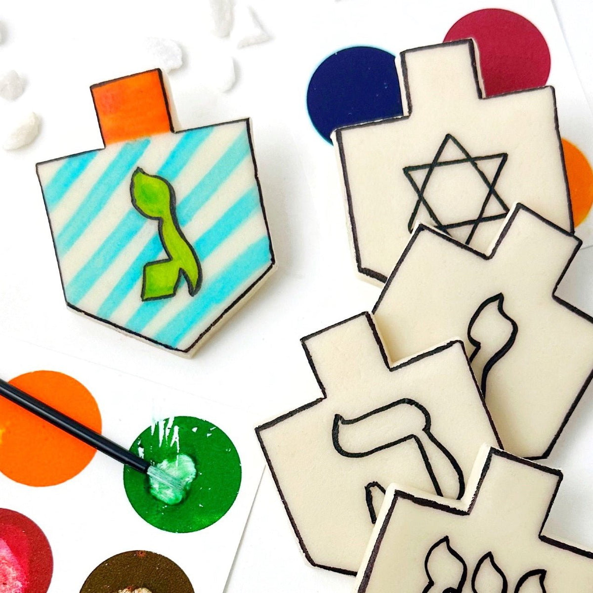 paint - your - own hanukkah dreidels - The Weitzman Museum Store - sku-44072557183201