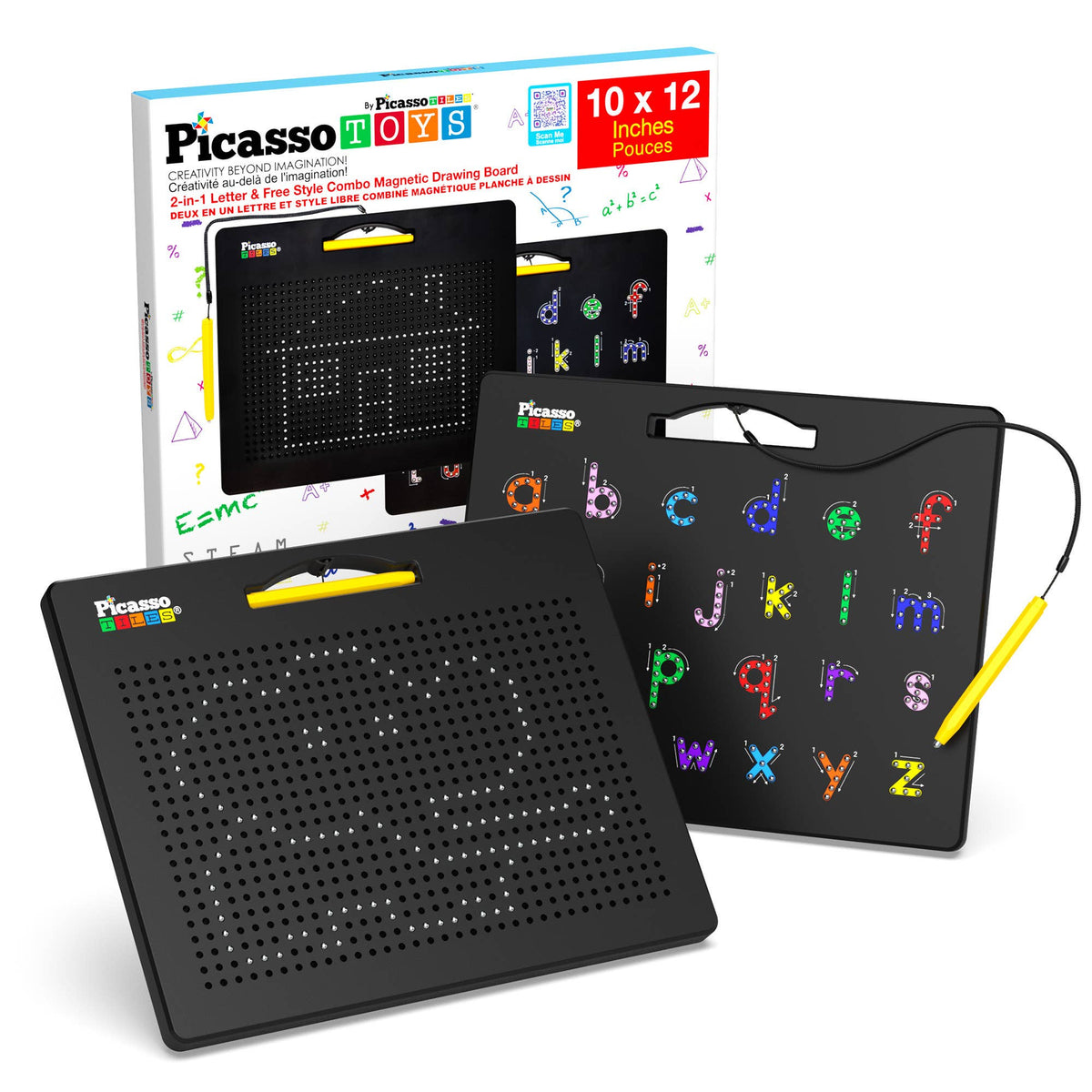 PicassoTiles Double-Sided Magnetic Drawing Tablet Pad - The Weitzman Museum Store - PTB04-BLK