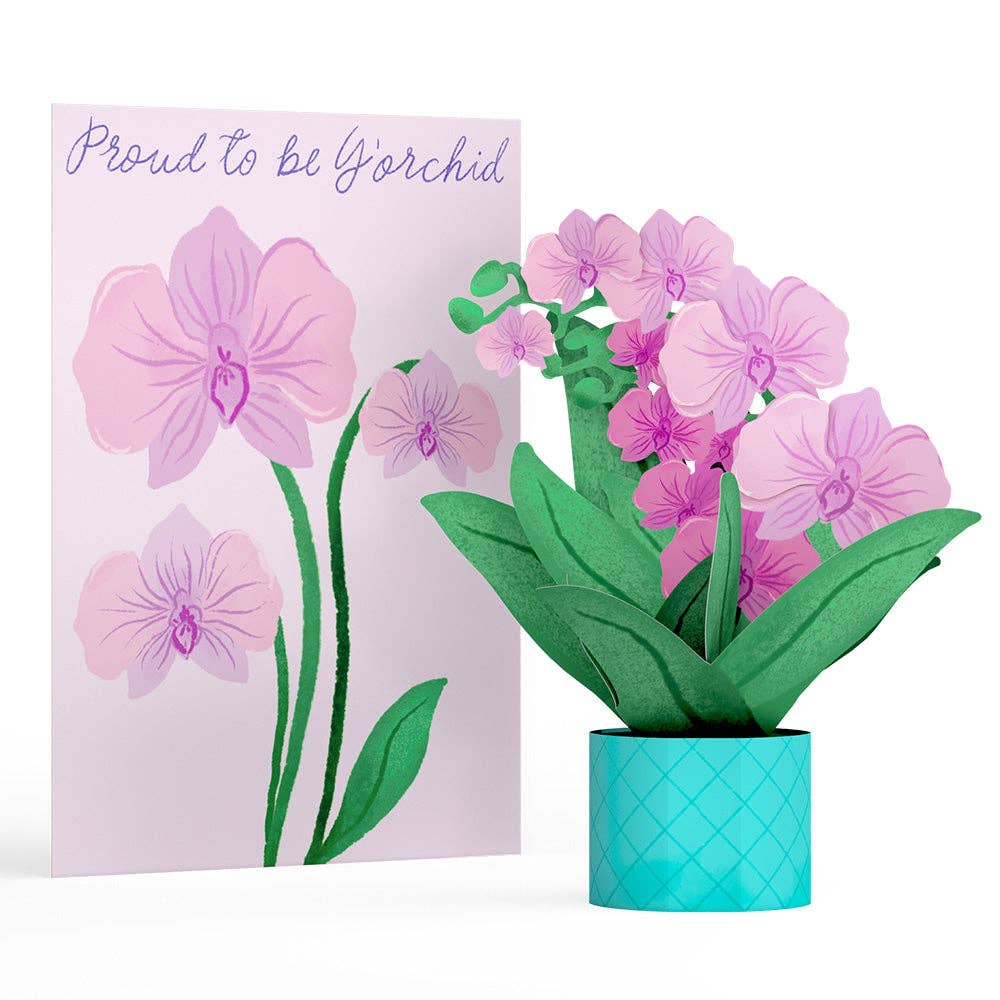 Proud to Be Y’Orchid Mother’s Day Card with Mini Bouquet - The Weitzman Museum Store - LP6738