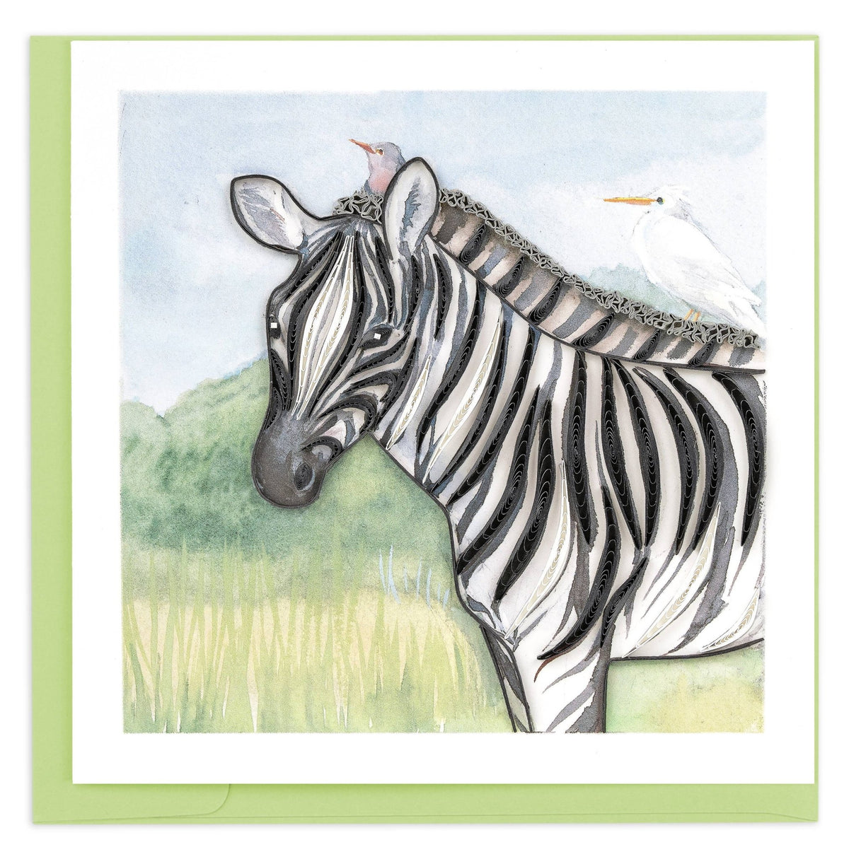 Quilled Zebra & Birds Greeting Card - The Weitzman Museum Store - CM044