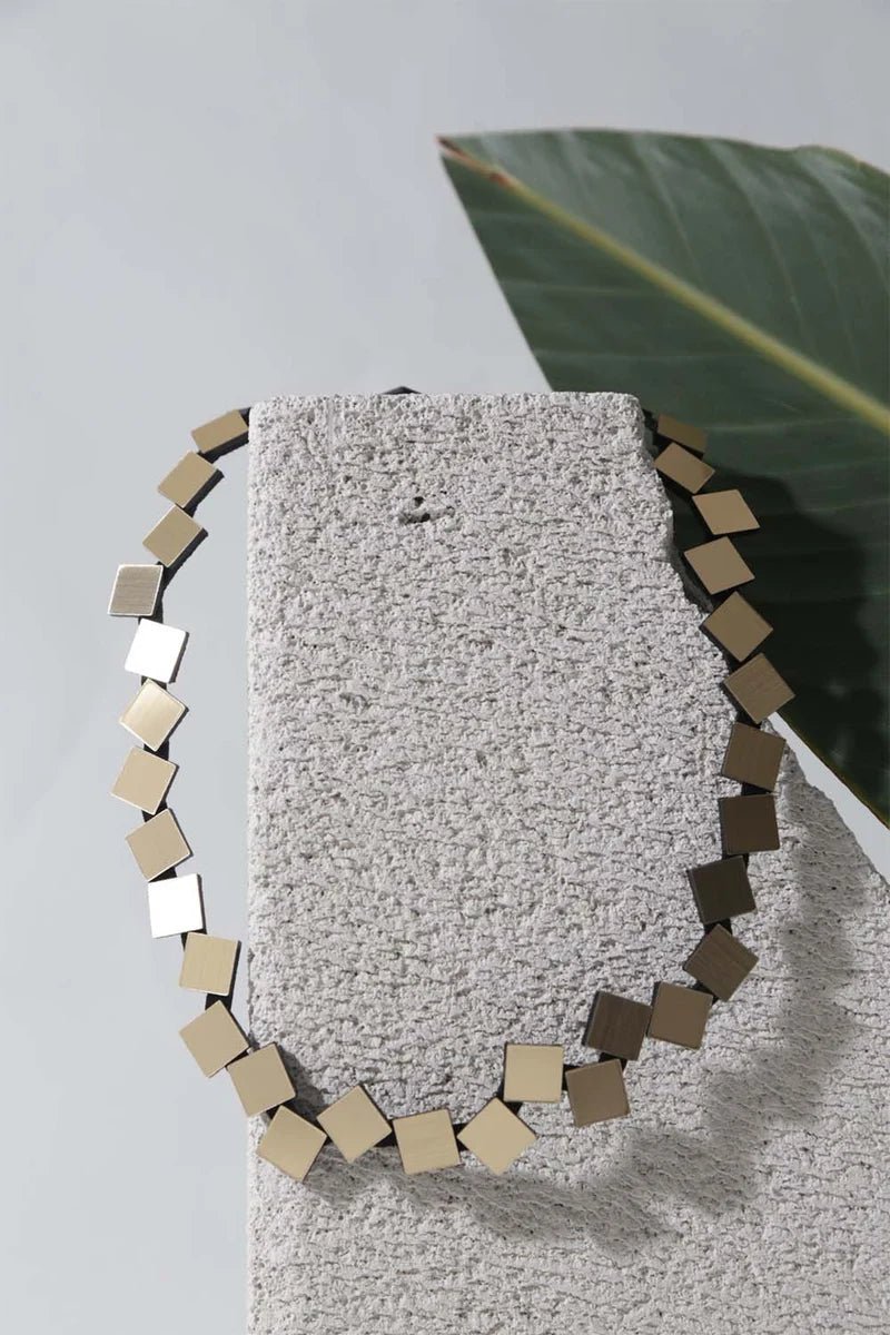 Round Squares Bauhaus Necklace - Gold - The Weitzman Museum Store - BH22GD-JN