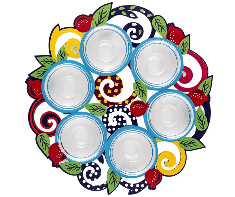 Seder Plate - Pomegranates and Colorful Spirals - The Weitzman Museum Store - 783993