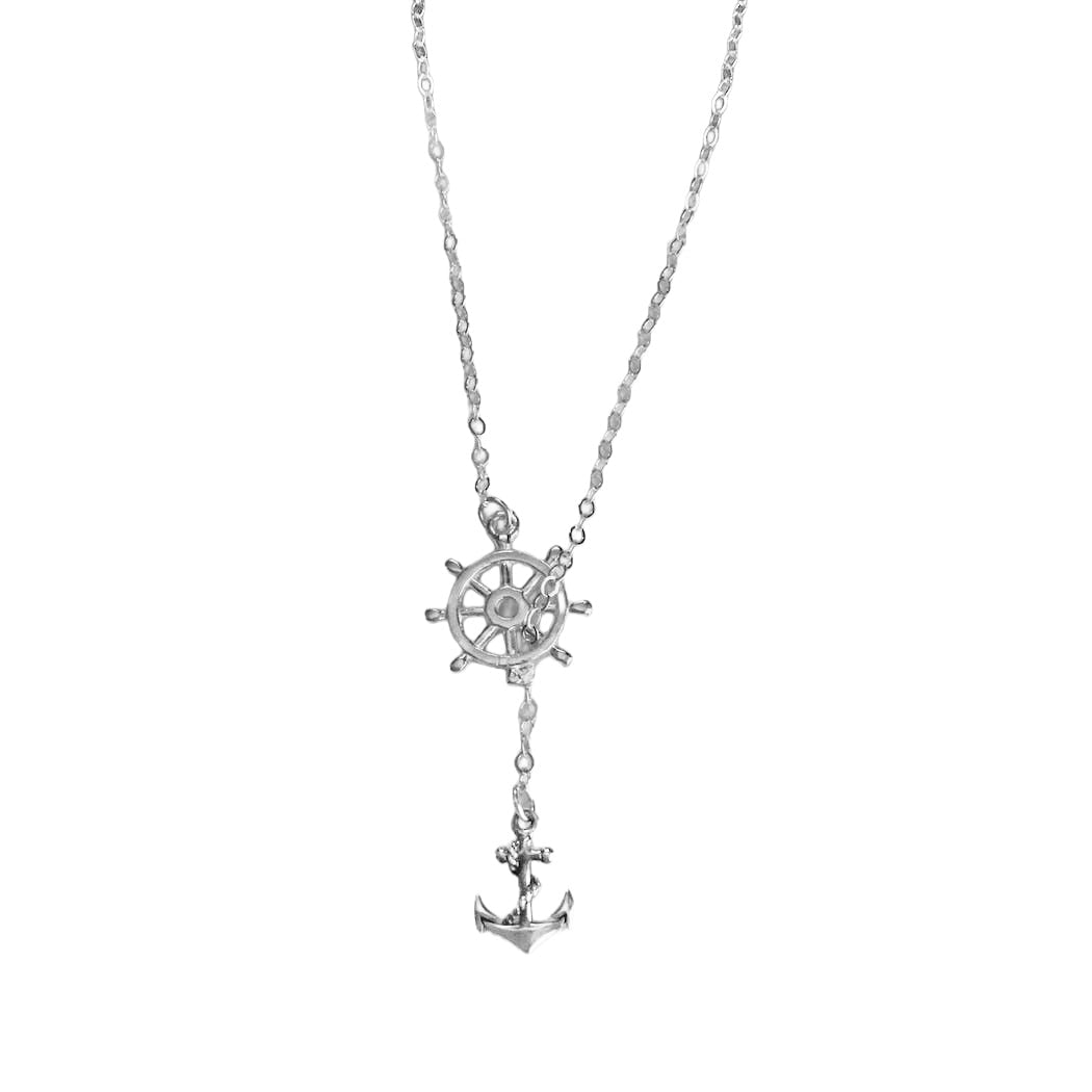 Ship Wheel and Anchor necklace - The Weitzman Museum Store - N230N