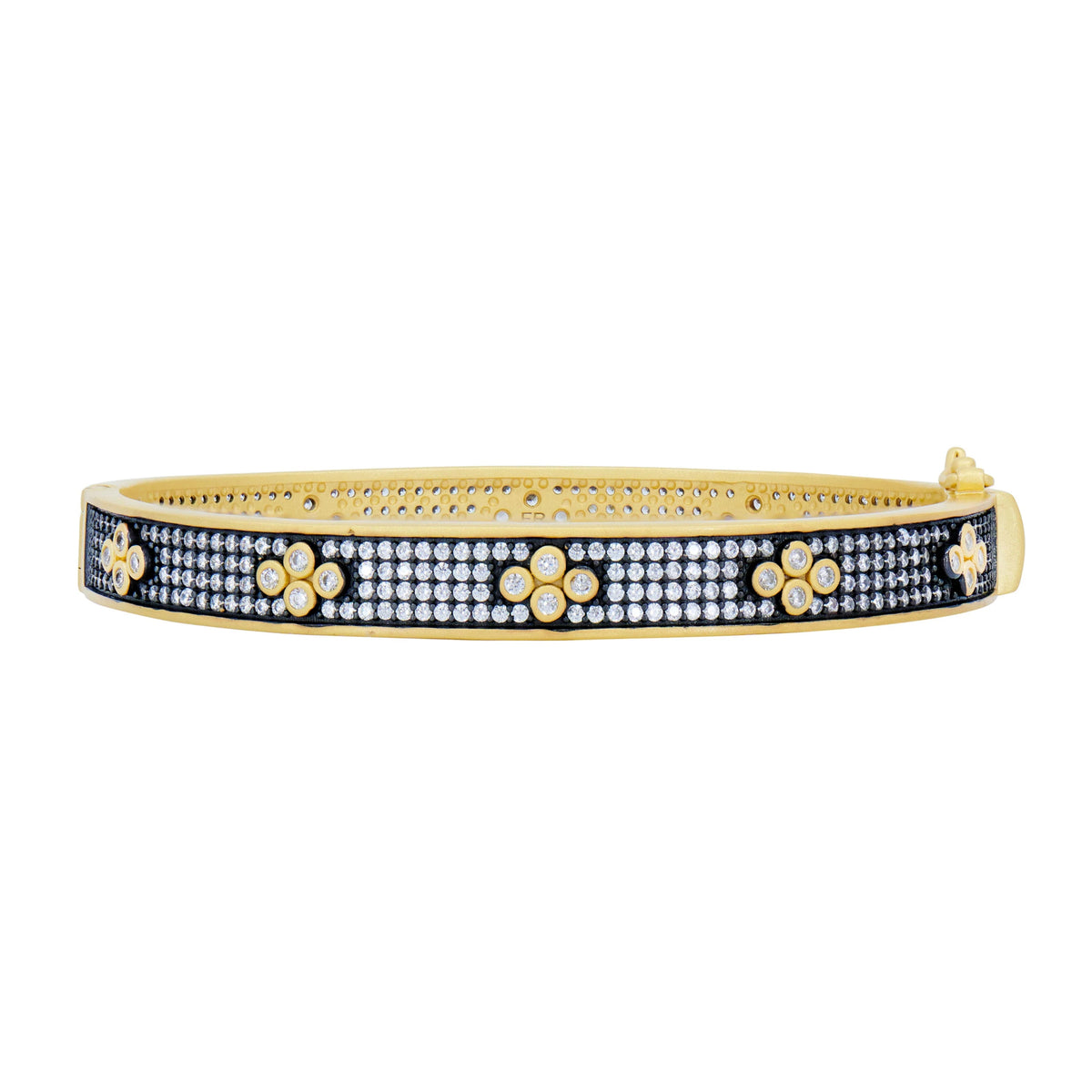 Signature Brooklyn In Bloom Clover HInge Pave Bangle - The Weitzman Museum Store -