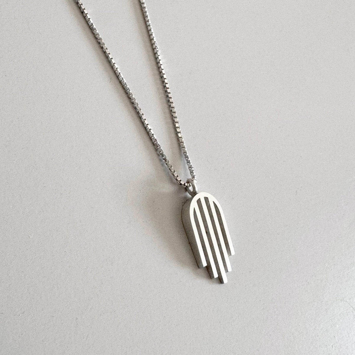 Sleek Sterling Hamsa Pendant - The Weitzman Museum Store - 1