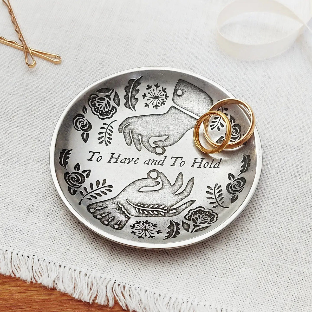 To Have and to Hold Pewter Ring Dish - The Weitzman Museum Store -