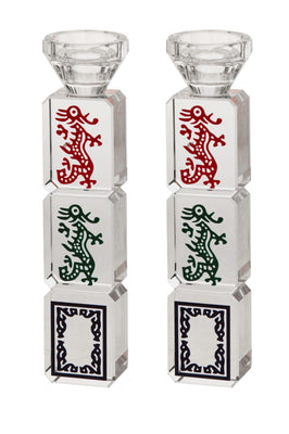 Crystal Mahjong Candle Holders