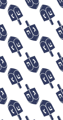 Denim Dreidel - Printed Guest Towel– Chanukah / Hanukkah
