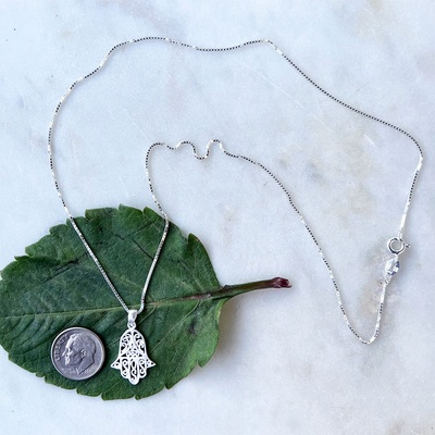 Hamsa Necklace - Sterling Silver
