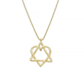 14K Star of David Heart Necklace - The Weitzman Museum Store - 521046