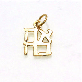 14k Yellow Gold Ahava Love Pendant Small - The Weitzman Museum Store - K-594 + Box 1 16"