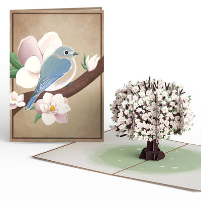 Pink Magnolia Tree Pop-Up Card