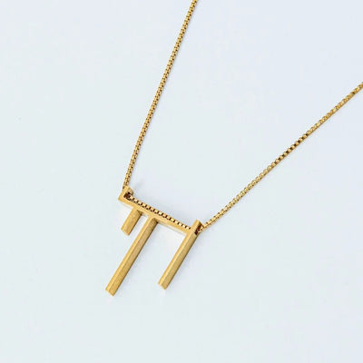 18K Gold Plated Stylized Chai Necklace - The Weitzman Museum Store - 7 - 847384019263