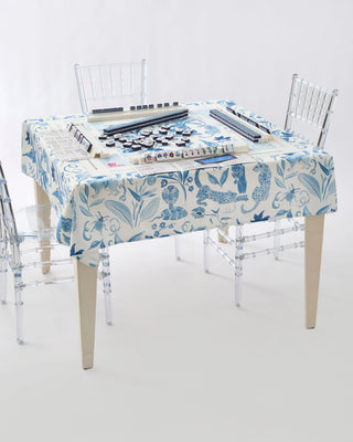 Blue Instructional Mahjong Table Cloth