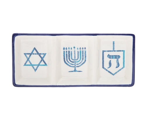 3 Section Tray Chanukah - The Weitzman Museum Store - 12421