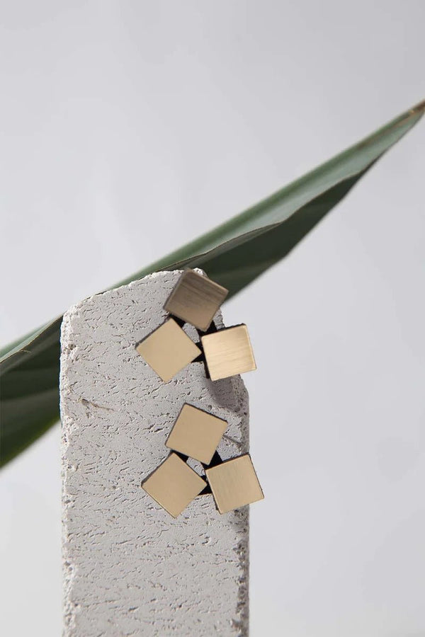 3 Squares Bauhaus Earrings - Gold - The Weitzman Museum Store - BH23GD-JE