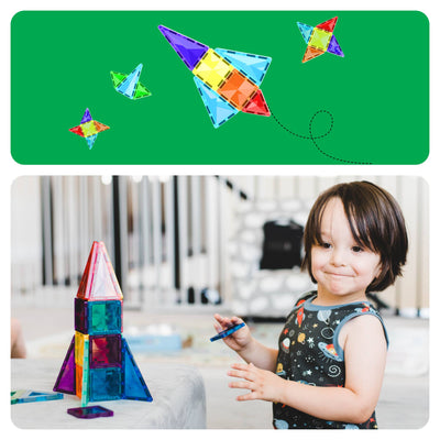 PicassoTiles 80pc Magnetic Tile Building Set