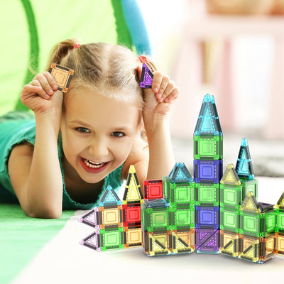 40 pc Nano Magnetic Building Tiles Construction Travel Set - The Weitzman Museum Store - PN01