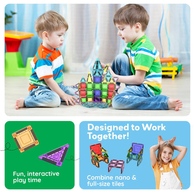 40 pc Nano Magnetic Building Tiles Construction Travel Set - The Weitzman Museum Store - PN01
