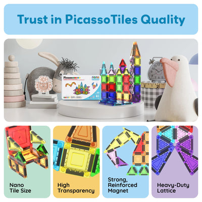 40 pc Nano Magnetic Building Tiles Construction Travel Set - The Weitzman Museum Store - PN01