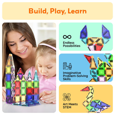 40 pc Nano Magnetic Building Tiles Construction Travel Set - The Weitzman Museum Store - PN01