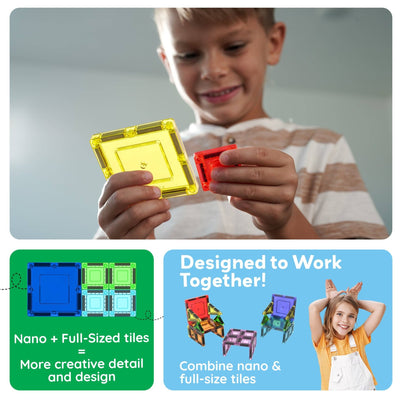 40 pc Nano Magnetic Building Tiles Construction Travel Set - The Weitzman Museum Store - PN01