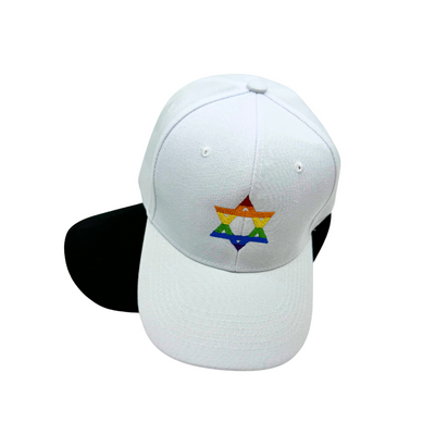 White Rainbow Star of David Hat