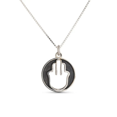 Circle of Life Pendant with Cut Out Hamsa