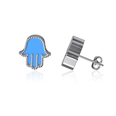 Enamel Hamsa Earrings