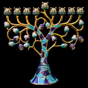 6.25" Jeweled Tree of Life Menorah - The Weitzman Museum Store - 1042