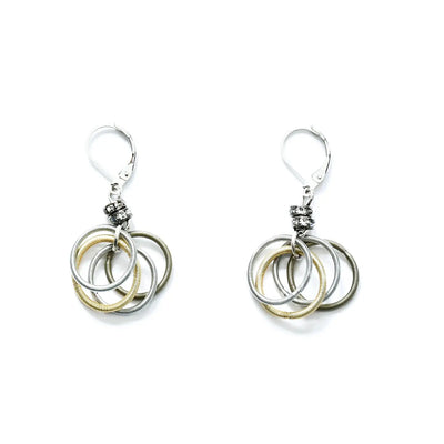Multi Loop Earrings w/Crystal Beads