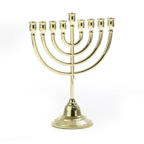 9" Gold Metal Menorah - The Weitzman Museum Store - MCH93