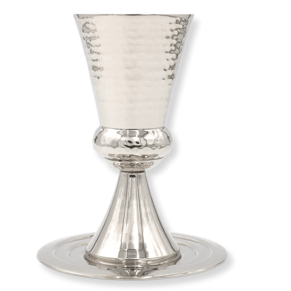 9" Stainless Elijah's Cup w/Tray - The Weitzman Museum Store - KE-1053