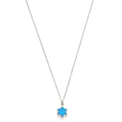 18" Sterling and Opal Star Necklace