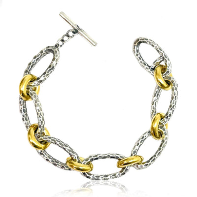 Silver 2-Tone Chain Bracelet