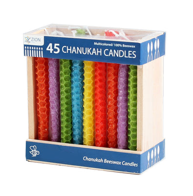 Colorful Beeswax Hanukkah Candles