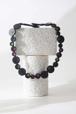 Abstraction Necklace - Black & Rainbow