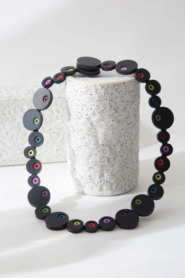 Abstraction Necklace - Black & Rainbow