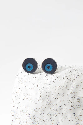 Abstraction Earrings - Black & Blue