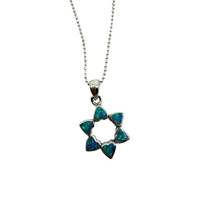 Star of David Opal Hearts Pendant