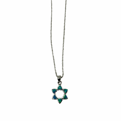 Star of David Opal Hearts Pendant