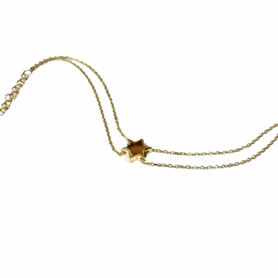Gold Plated Star Of David Two-Chain Bracelet