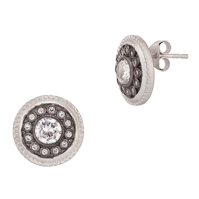 Button Stud Silver Earring