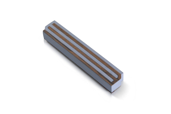 Stripe Blue Wood/Cement Mezuza