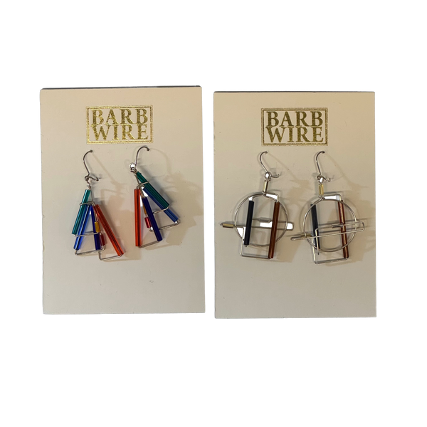 Barb Wire Sterling Silver Multi Earring