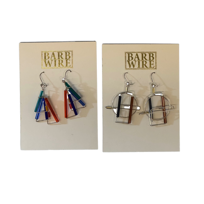 Barb Wire Sterling Silver Multi Earring