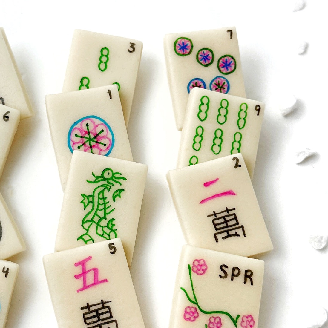Spring Mahjong Marzipan Tiles