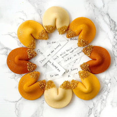 Rosh Hashanah Golden Fortune Cookie Marzipan